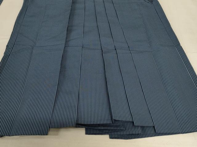 平和屋着物＊夏物　男性　行灯袴　縞　正絹　逸品　AABB6717jd