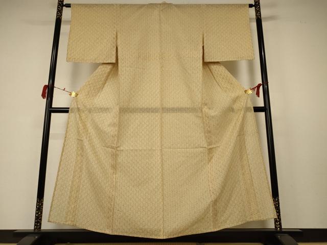 平和屋着物＊夏物 紗紬 絣文様 正絹 逸品 AABB6718jd