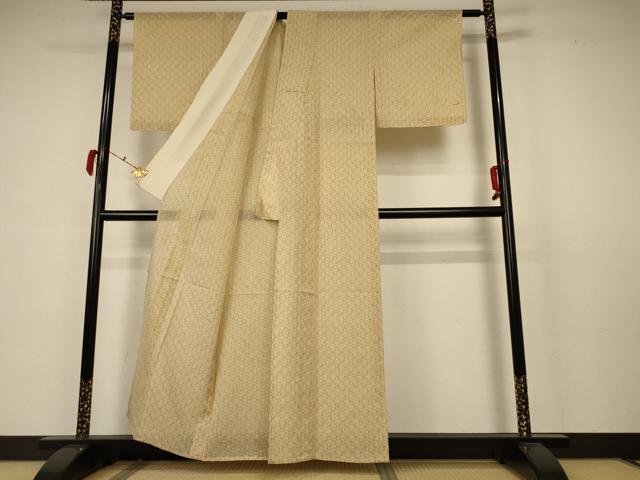 平和屋着物＊夏物 紗紬 絣文様 正絹 逸品 AABB6718jd