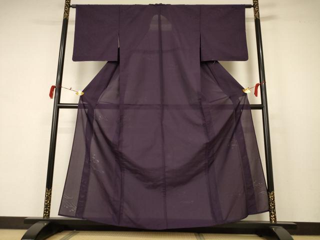 平和屋着物＊夏物 色無地 縦絽 立波紋紗 正絹 逸品 AABB6719jd