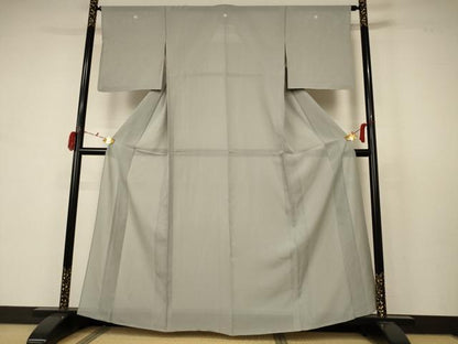 平和屋着物＊夏物 色無地 絽 柳鼠色 正絹 逸品 AABB6720jd