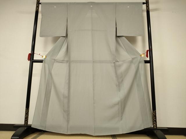 平和屋着物＊夏物 色無地 絽 柳鼠色 正絹 逸品 AABB6720jd