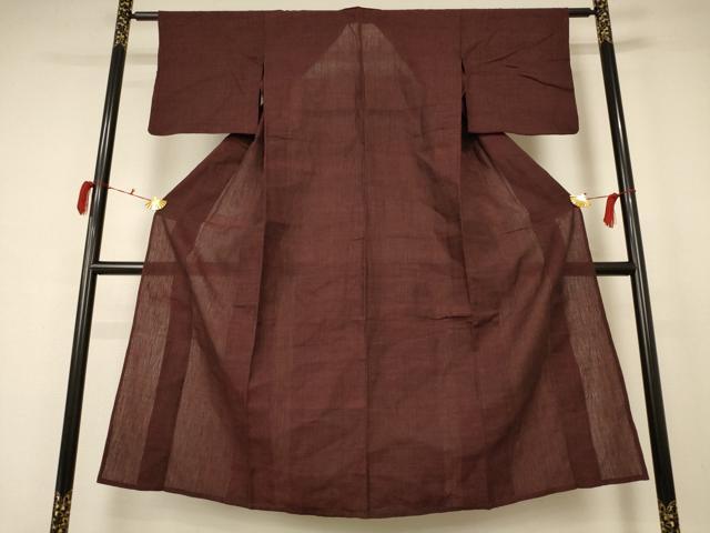 平和屋着物＊夏物 小紋 紗 ちぢみ織 霞文 AABB6721jd