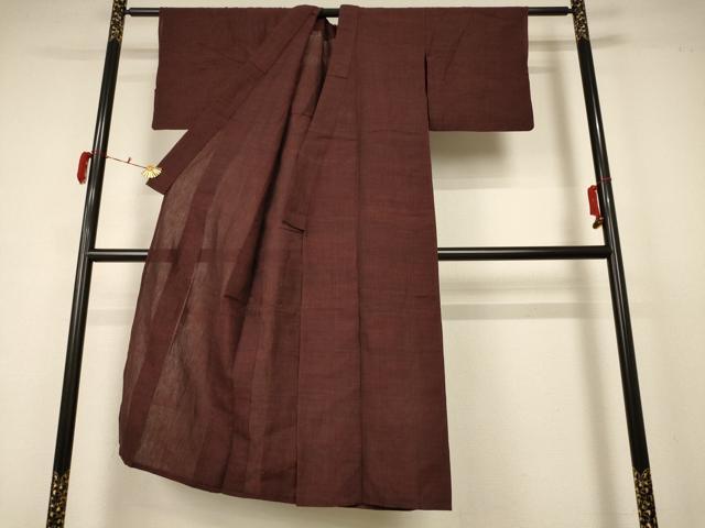 平和屋着物＊夏物 小紋 紗 ちぢみ織 霞文 AABB6721jd