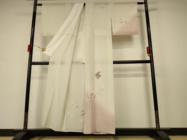 平和屋着物＊夏物 訪問着 絽 手描き 童子 梅 正絹 逸品 AABB6725jd
