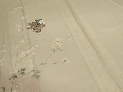 平和屋着物＊夏物 訪問着 絽 手描き 童子 梅 正絹 逸品 AABB6725jd