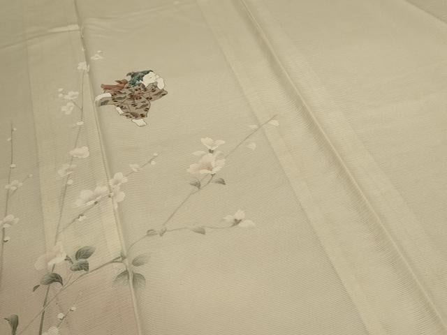 平和屋着物＊夏物 訪問着 絽 手描き 童子 梅 正絹 逸品 AABB6725jd