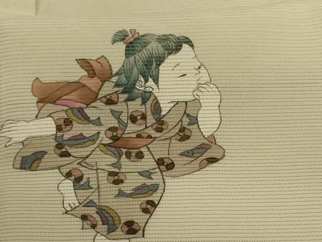 平和屋着物＊夏物 訪問着 絽 手描き 童子 梅 正絹 逸品 AABB6725jd