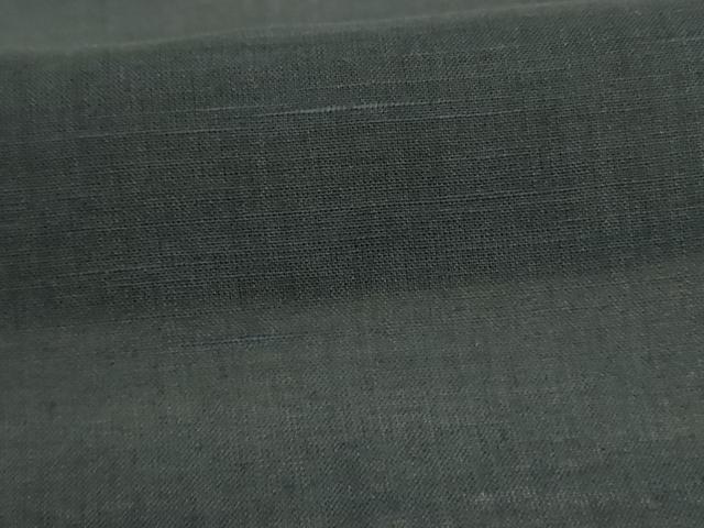 平和屋着物＊夏物 男性 紗紬 色無地 黒緑色 正絹 逸品 AABB6726jd
