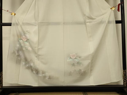 平和屋着物＊夏物 訪問着 絽 手描き 草花文 正絹 逸品 未使用 AABB6727jd