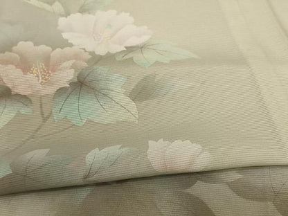 平和屋着物＊夏物 訪問着 絽 手描き 草花文 正絹 逸品 未使用 AABB6727jd