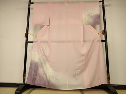 平和屋着物＊夏物 訪問着 絽 手描き 草花文 暈し染め 正絹 逸品 未使用 AABB6729jd