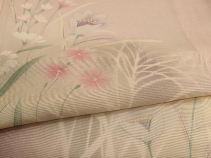 平和屋着物＊夏物 訪問着 絽 手描き 草花文 暈し染め 正絹 逸品 未使用 AABB6729jd