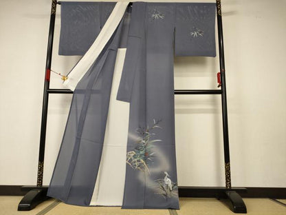 平和屋着物＊夏物 訪問着 絽 花鳥文 金銀彩 正絹 逸品 AABB6732jd