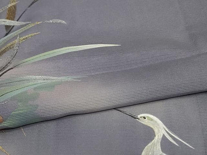 平和屋着物＊夏物 訪問着 絽 花鳥文 金銀彩 正絹 逸品 AABB6732jd