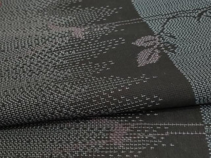 平和屋着物＊夏物 結城紬 夏結城 草花文 証紙付き 正絹 逸品 AABB6734jd