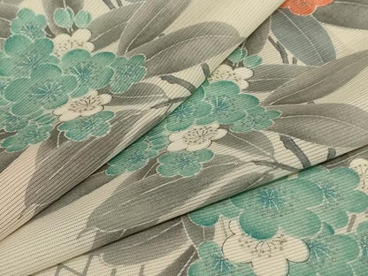 平和屋着物＊夏物 小紋 絽 枝花文 正絹 逸品 未使用 AABB6737jd