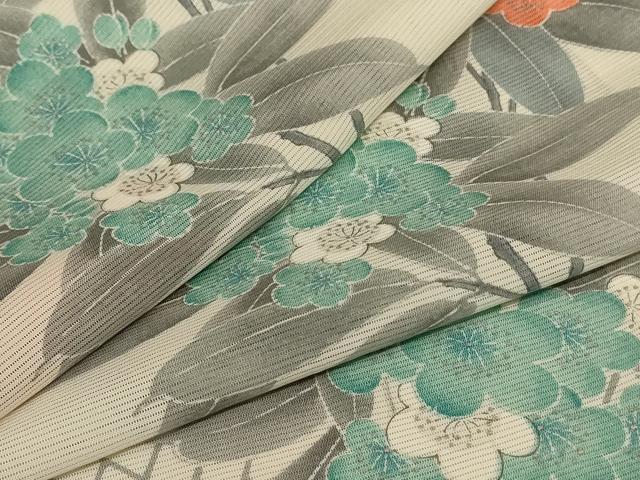 平和屋着物＊夏物 小紋 絽 枝花文 正絹 逸品 未使用 AABB6737jd