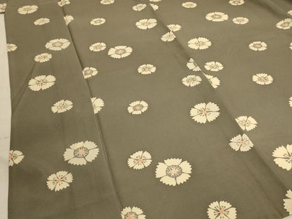 平和屋着物＊夏物 小紋 絽 舞花文 正絹 逸品 AABB6738jd