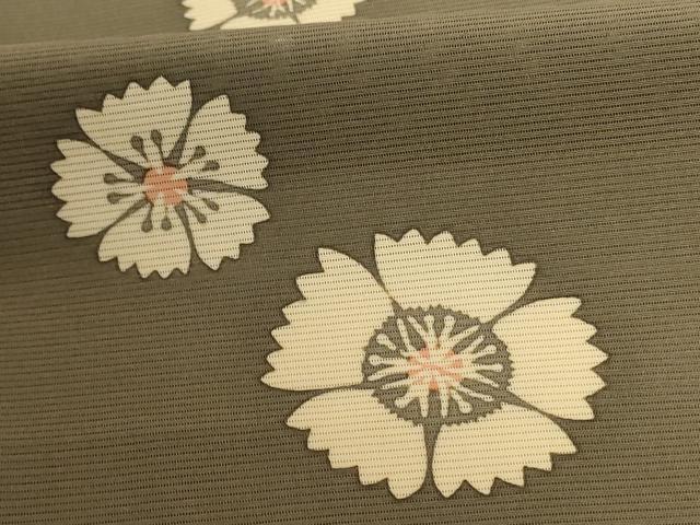 平和屋着物＊夏物 小紋 絽 舞花文 正絹 逸品 AABB6738jd