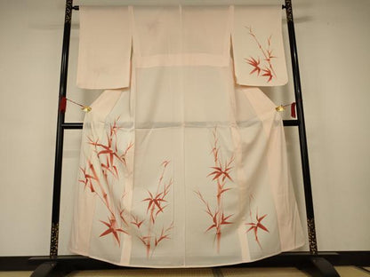 平和屋着物＊夏物 訪問着 絽 笹竹文 正絹 逸品 AABB6739jd