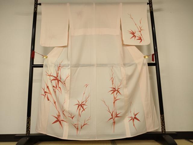 平和屋着物＊夏物 訪問着 絽 笹竹文 正絹 逸品 AABB6739jd
