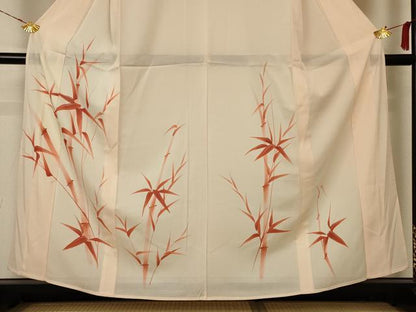 平和屋着物＊夏物 訪問着 絽 笹竹文 正絹 逸品 AABB6739jd