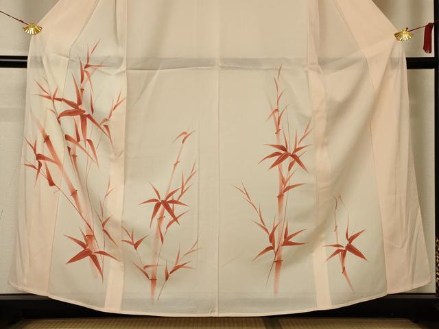 平和屋着物＊夏物 訪問着 絽 笹竹文 正絹 逸品 AABB6739jd
