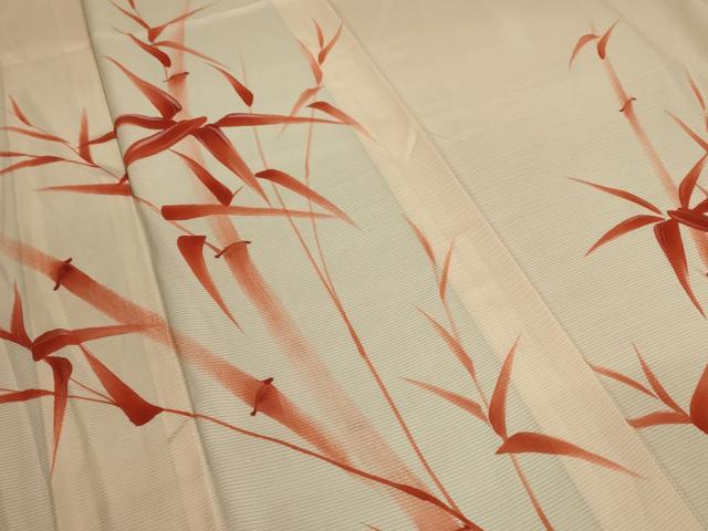 平和屋着物＊夏物 訪問着 絽 笹竹文 正絹 逸品 AABB6739jd