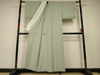 平和屋着物＊夏物 色無地 絽 若菜色 正絹 逸品 AABB6740jd