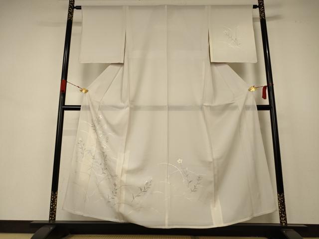 平和屋着物＊夏物 訪問着 絽 草花文 正絹 逸品 AABB6741jd
