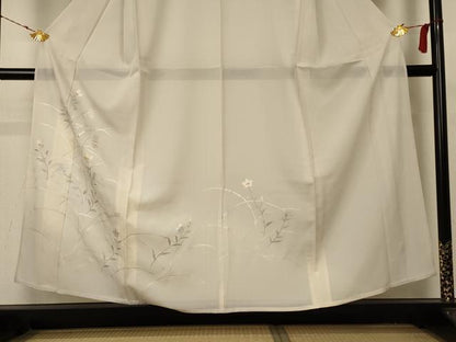 平和屋着物＊夏物 訪問着 絽 草花文 正絹 逸品 AABB6741jd