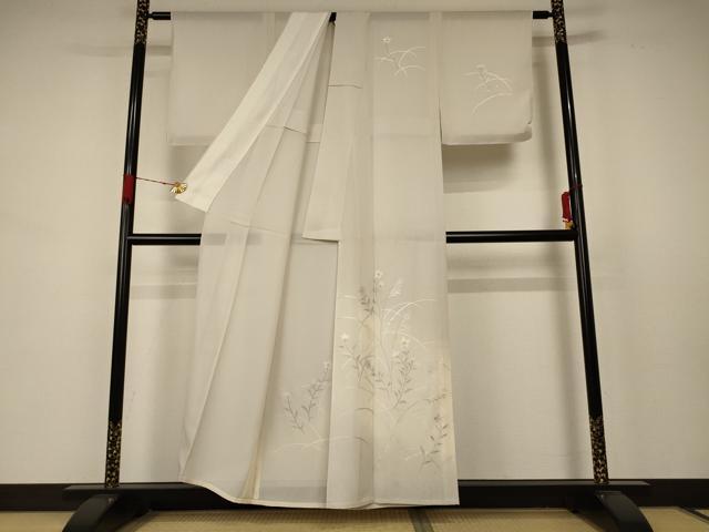 平和屋着物＊夏物 訪問着 絽 草花文 正絹 逸品 AABB6741jd