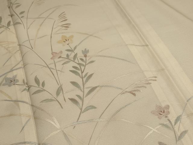 平和屋着物＊夏物 訪問着 絽 草花文 正絹 逸品 AABB6741jd