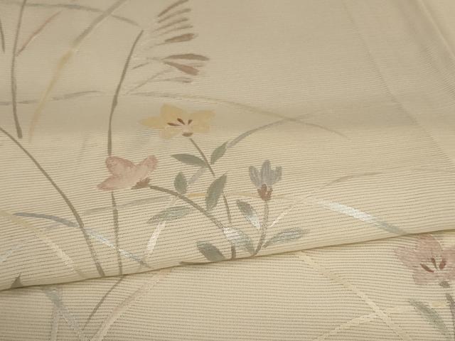 平和屋着物＊夏物 訪問着 絽 草花文 正絹 逸品 AABB6741jd