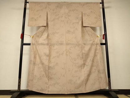 平和屋着物＊夏物 小紋 絽 手描き 草花文 正絹 逸品 未使用 AABB6742jd