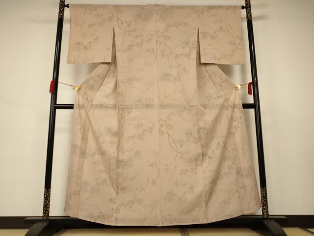 平和屋着物＊夏物 小紋 絽 手描き 草花文 正絹 逸品 未使用 AABB6742jd