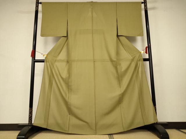 平和屋着物＊夏物 色無地 変わり絽 桑染色 正絹 逸品 AABB6743jd