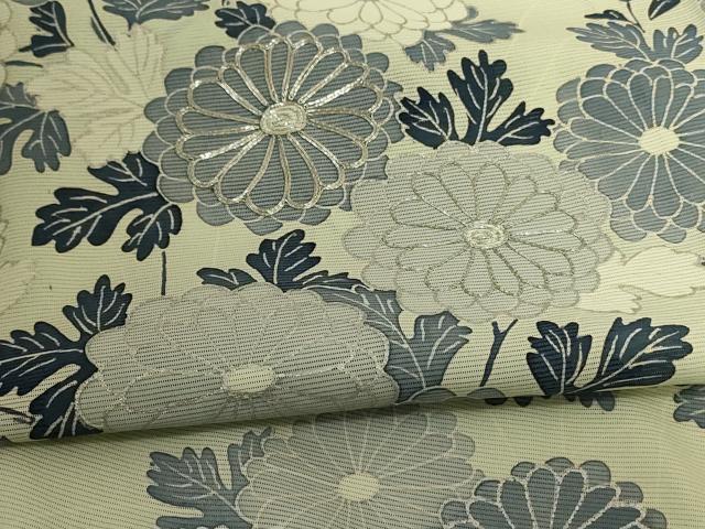 平和屋着物＊夏物 訪問着 絽 駒刺繍 草花文 銀彩 正絹 逸品 AABB6744jd
