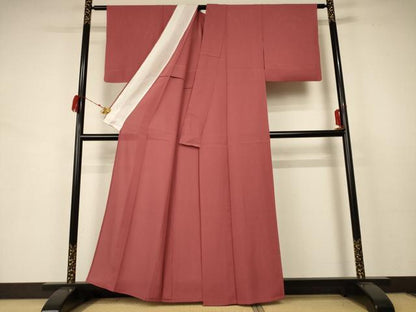 平和屋着物＊夏物 色無地 絽 真赭色 正絹 逸品 AABB6747jd