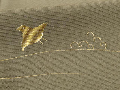 平和屋着物＊夏物 訪問着 絽 刺繍 千鳥 金彩 正絹 逸品 AABB6748jd
