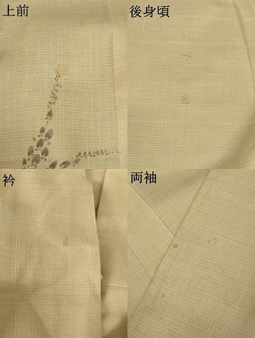 平和屋着物＊夏物 訪問着 紬地 紗 流水草花文 正絹 逸品 AABB6749jd
