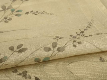 平和屋着物＊夏物 訪問着 紬地 紗 流水草花文 正絹 逸品 AABB6749jd