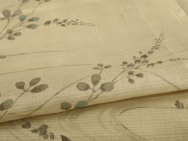 平和屋着物＊夏物 訪問着 紬地 紗 流水草花文 正絹 逸品 AABB6749jd