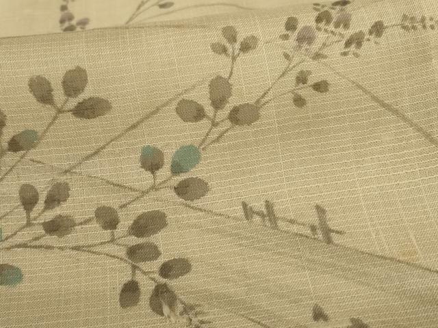 平和屋着物＊夏物 訪問着 紬地 紗 流水草花文 正絹 逸品 AABB6749jd