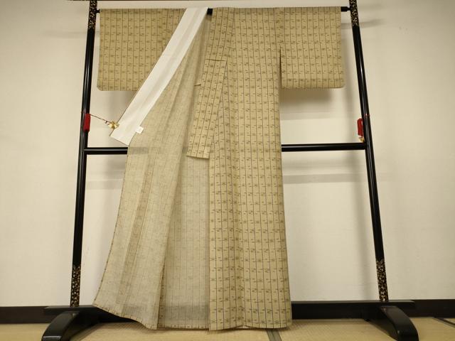 平和屋着物＊夏物 小紋 紗 絣文 AABB6752jd