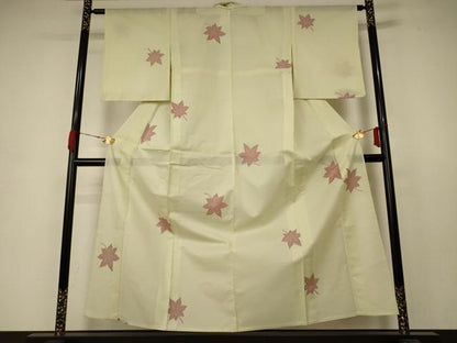 平和屋着物＊夏物 小紋 紗 楓文 正絹 逸品 未使用 AABB6754jd