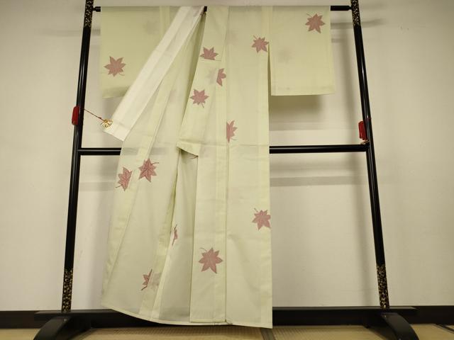 平和屋着物＊夏物 小紋 紗 楓文 正絹 逸品 未使用 AABB6754jd