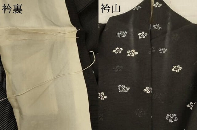 平和屋着物＊夏物 小紋 絽 舞花文 正絹 逸品 AABB6756jd