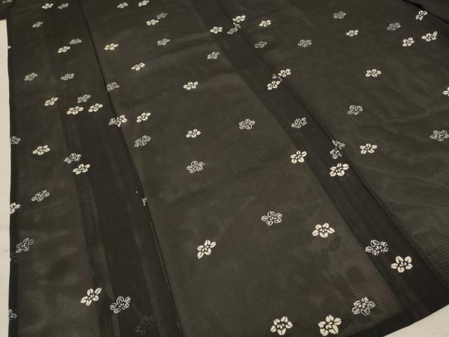 平和屋着物＊夏物 小紋 絽 舞花文 正絹 逸品 AABB6756jd
